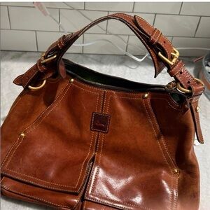 Dooney & Bourke Kingston Brown Leather Hobo Shoulder Bag